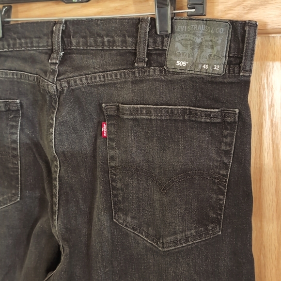 Men's Levi's Sz 40/32 505 Vintage Red Tab, Black Relaxed Fit Jeans - Picture 1 of 9